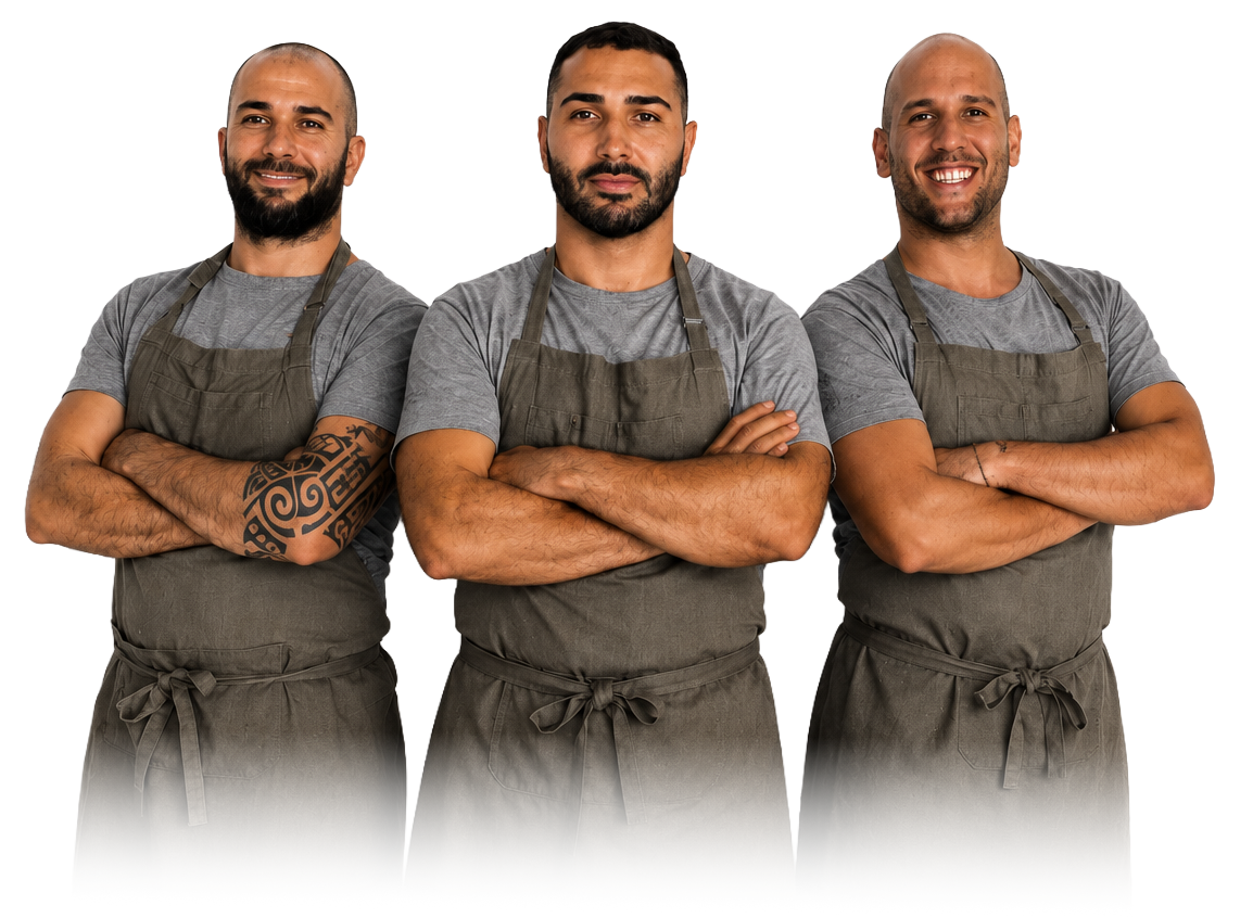 Parte del equipo de Donde Mario preparado para ofrecer una experiencia gastronómica única.